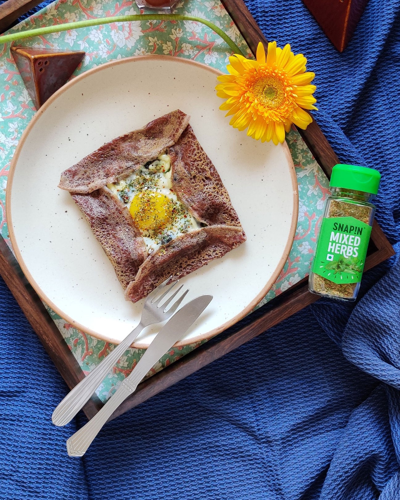 Swapneel's Herbed Mushroom Stuffed Finger Millet Crêpes
