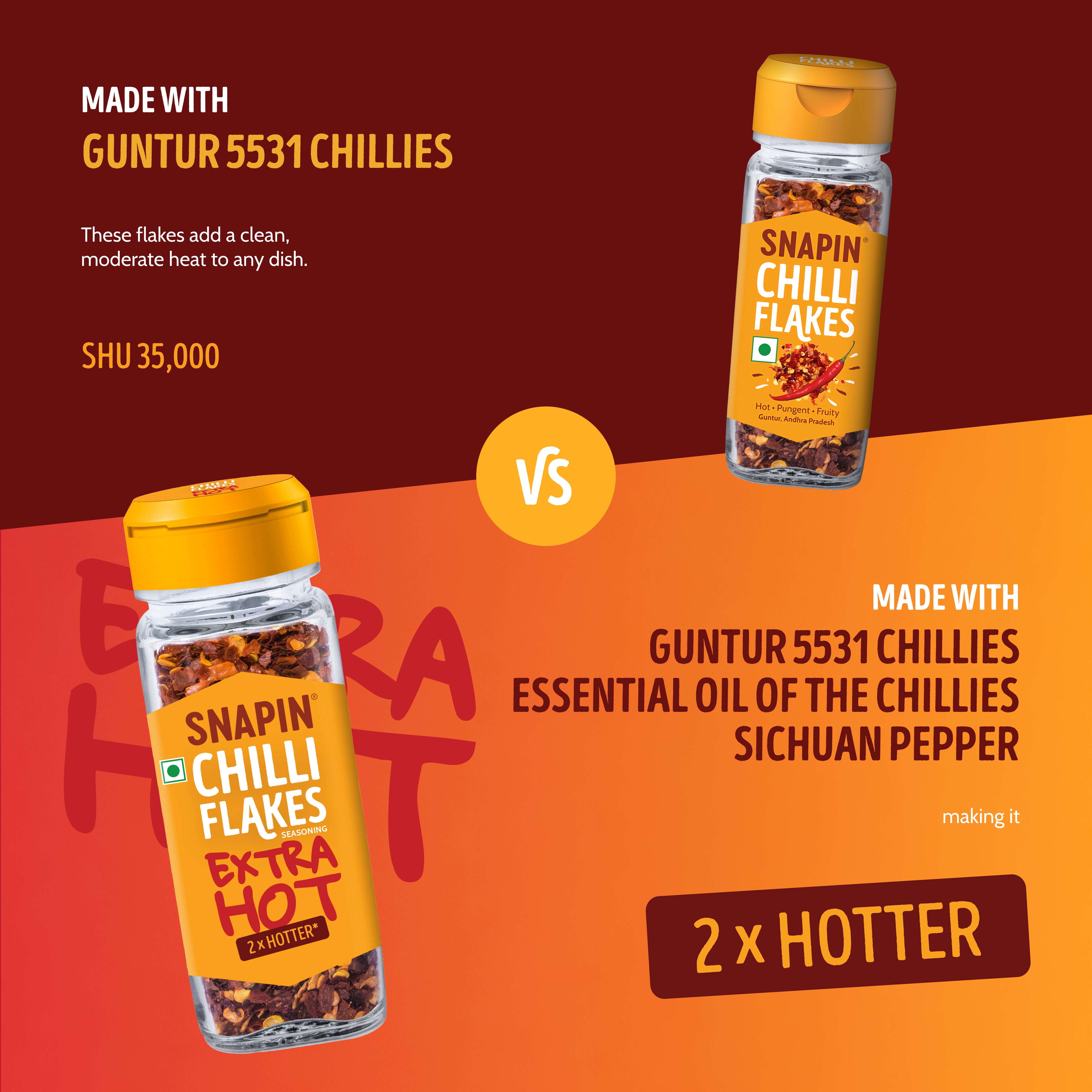 Extra Hot Chilli Flakes, 45g